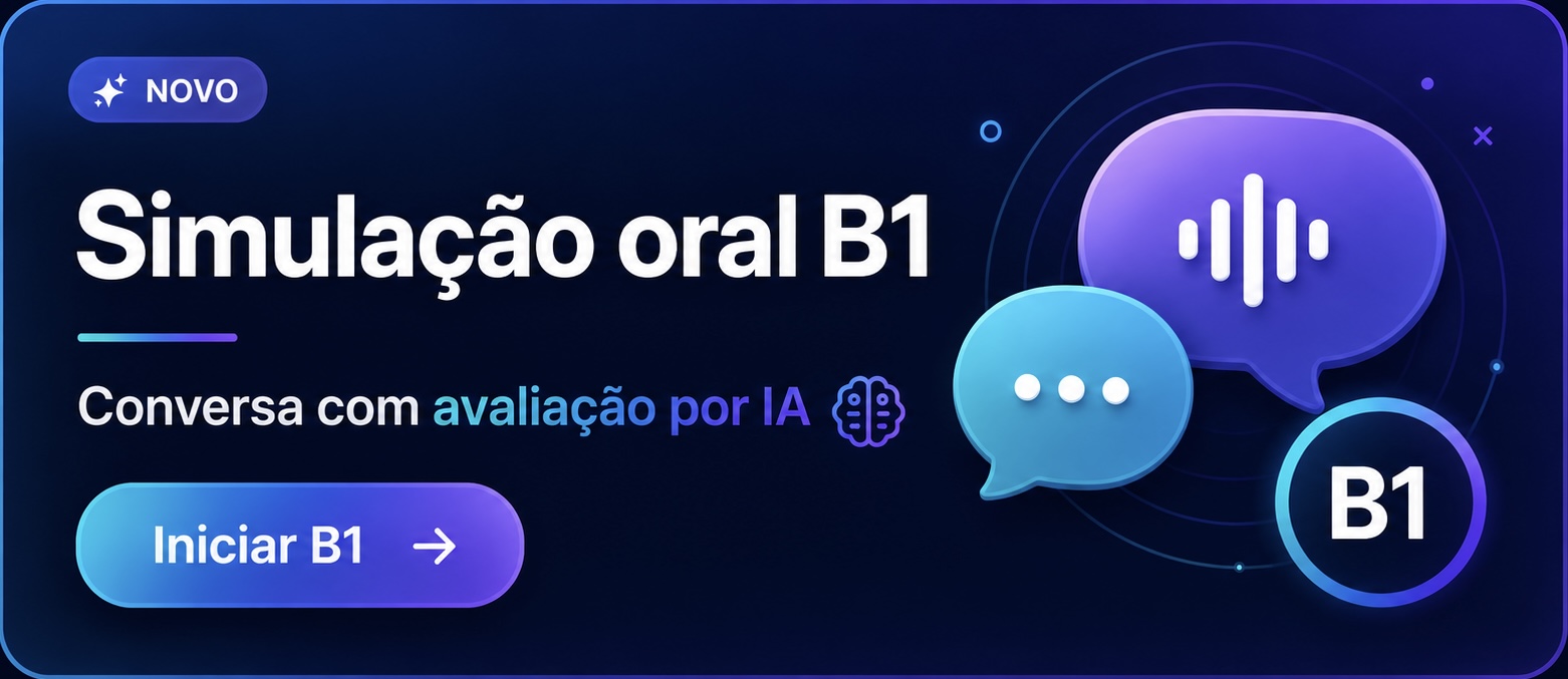 Prova oral B1 — conversa guiada com avaliação por IA